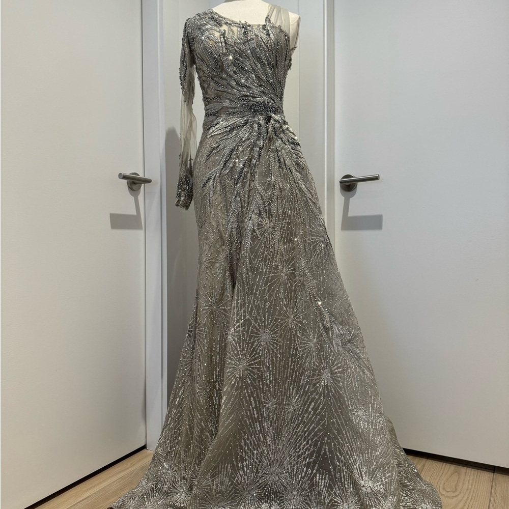 Beautiful,  Gorgeous  gown where once silver color